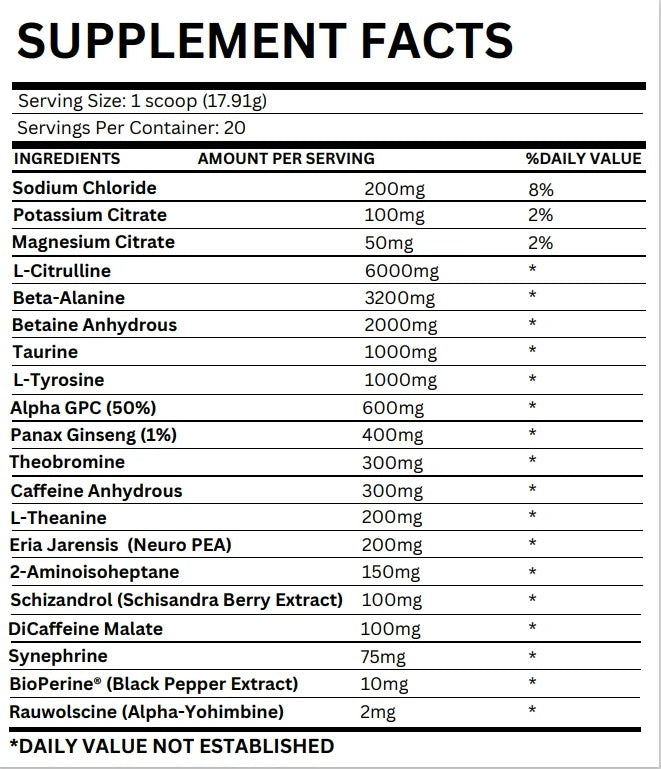 Preworkout ,TMN , Pillager , Extreme High Stim ( Envío gratis )