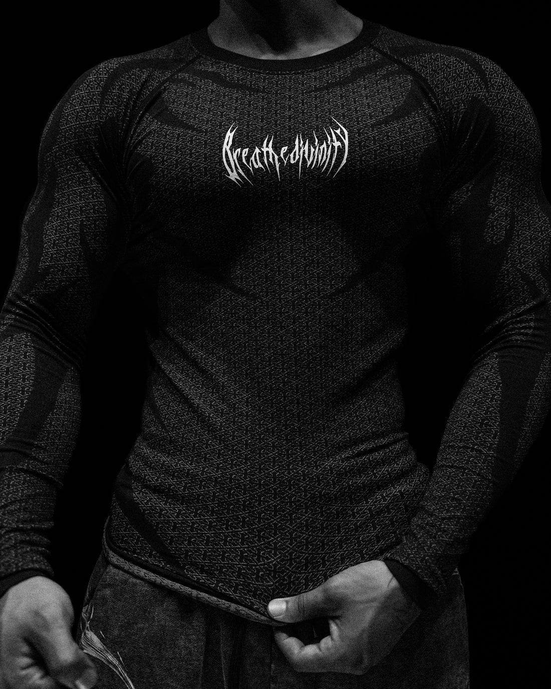 Breathe Divinity , Doomtech , Compression Longsleeve ( Dark Gray