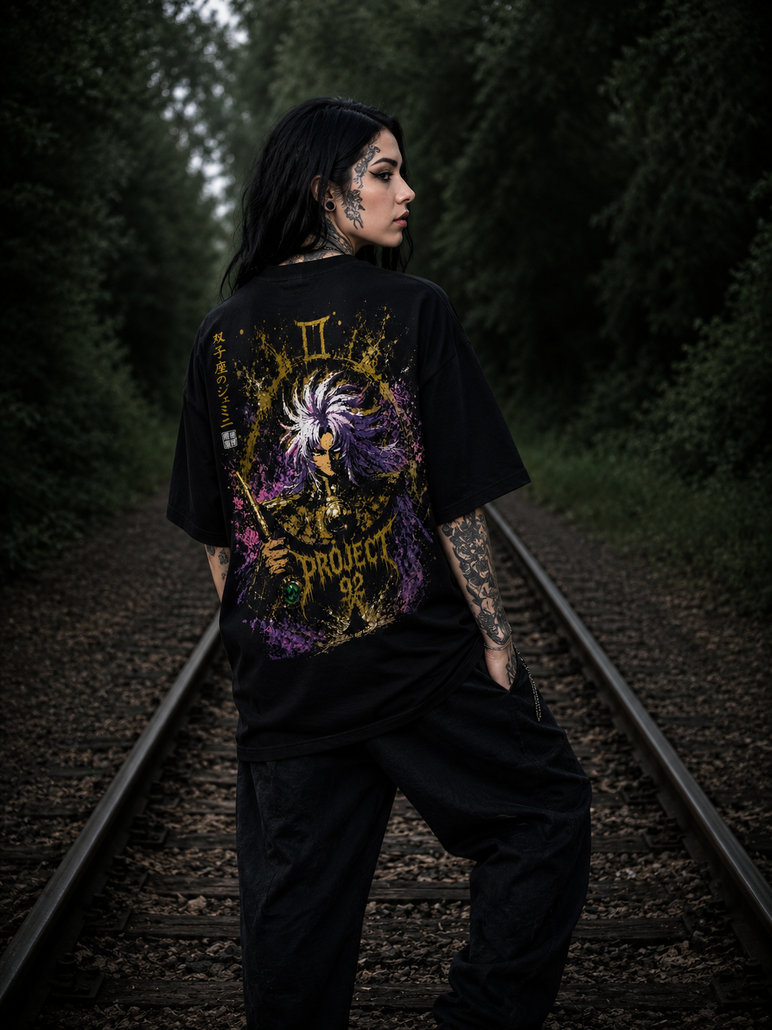 P92 Gold Collection | Geminis Oversized Tee Black