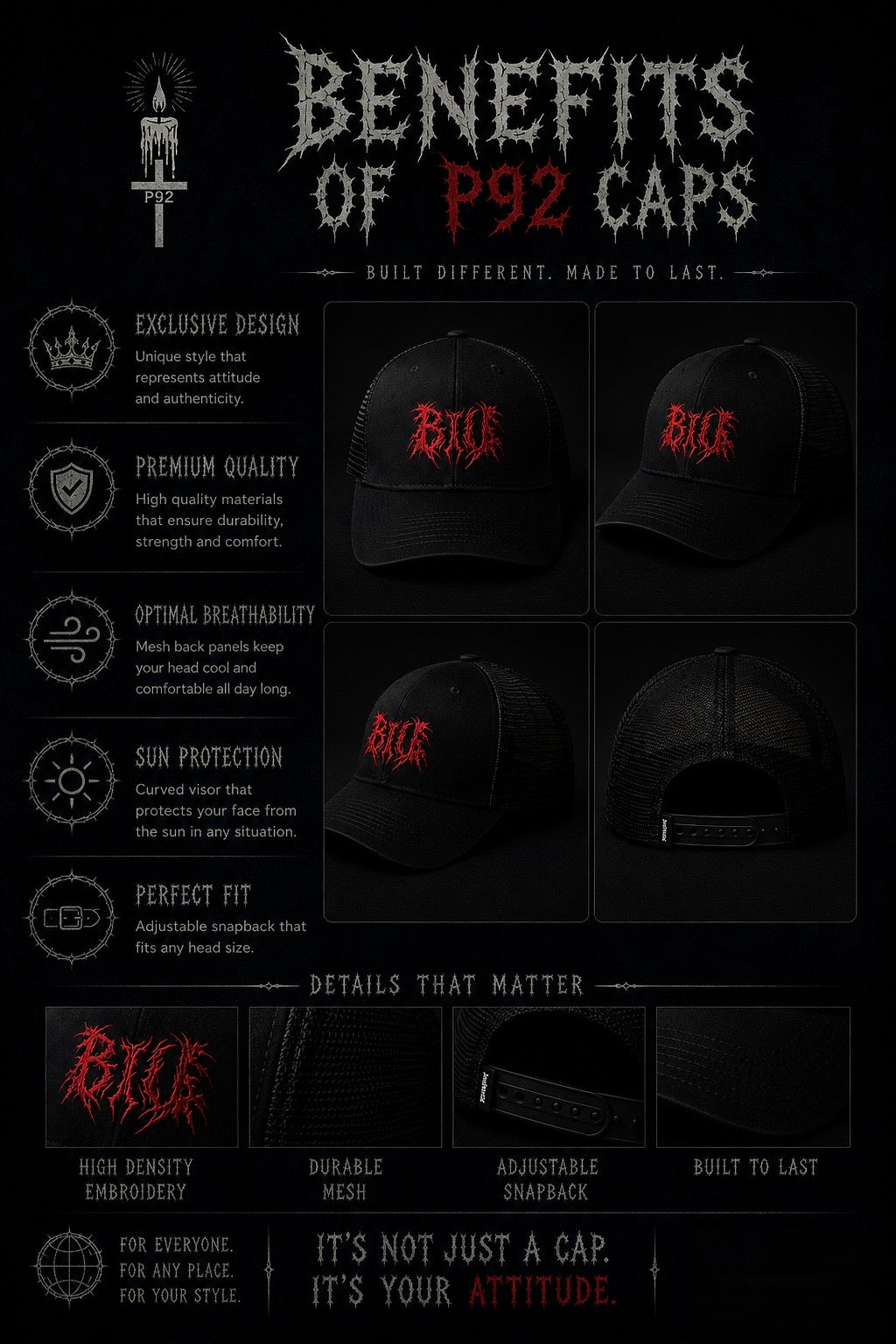 P92 , Believe In Us ( BIU) , Trucker  Hat , Pronto en stock ( Preventa activada )