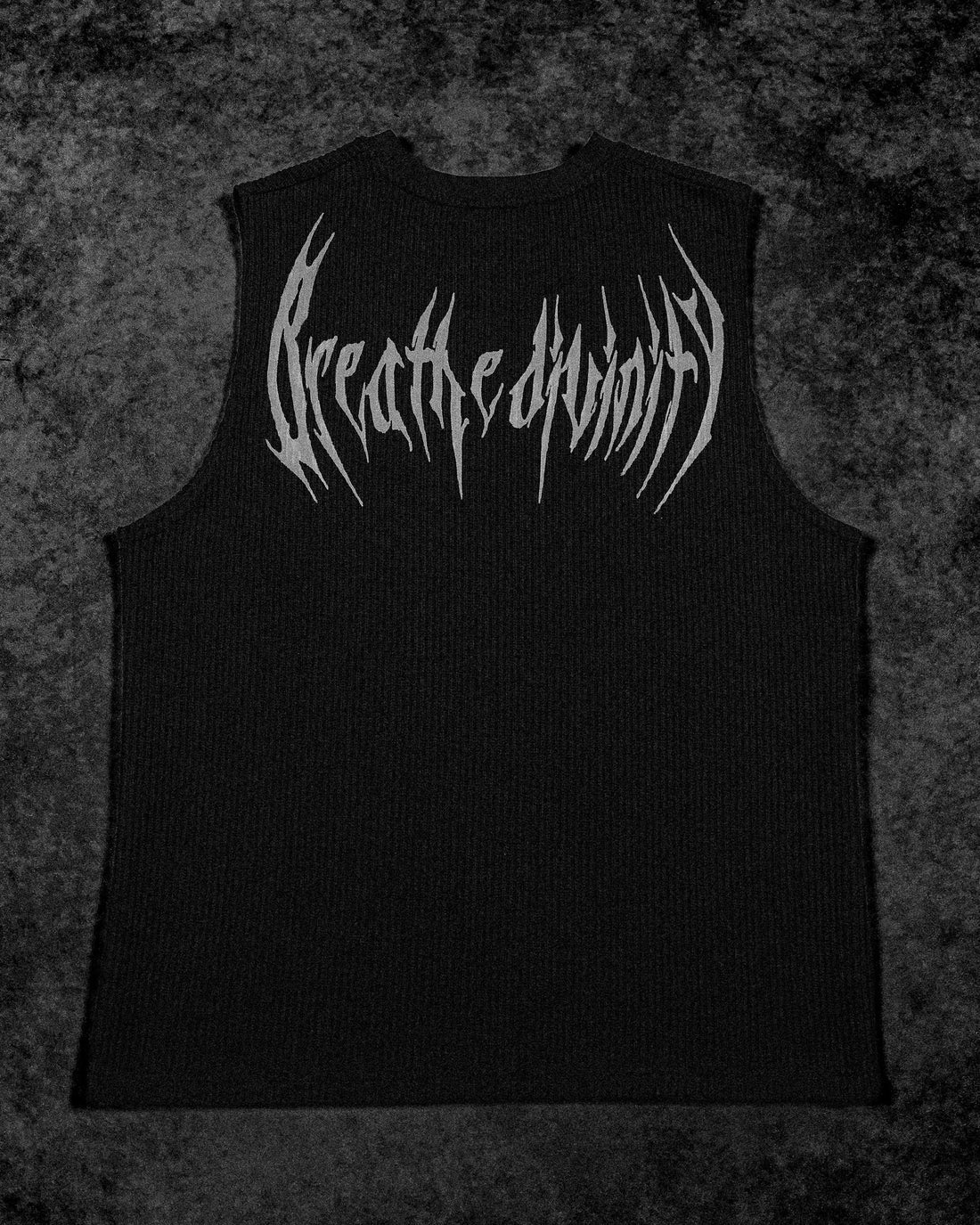 Breathe Divinity , Waffle Knit Cutoff ( Obsidian Black
