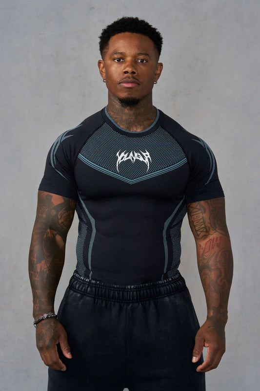 Youngla , Warrior X Compression Tees , Black/Blue , *PREVENTA, 50% PARA RESERVAR*