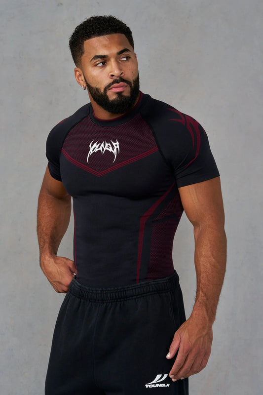 Warrior X Compression Tees , Black/Red , * PREVENTA , 50% RESERVA*