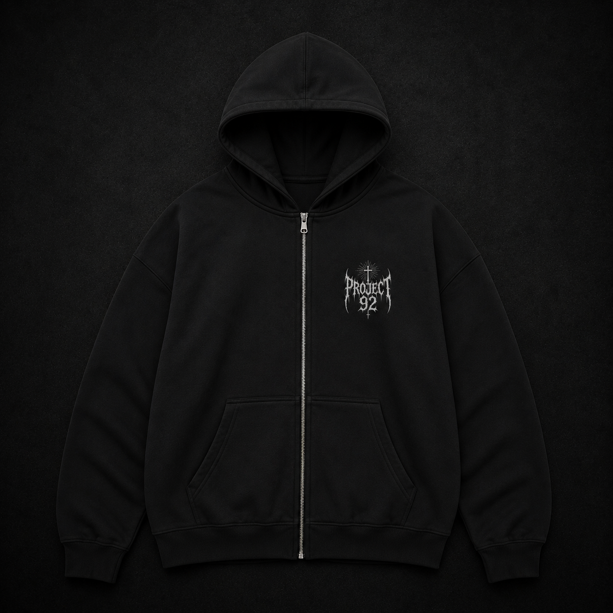 P92 , My Guardian , Hoodie Oversized In Black , Zip Up, ( Pronto en Stock ) , Reserva disponible