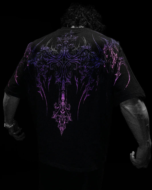 Breathe Divinity , Dark Cathedral Oversized T-shirt [HOLLOW PURPLE]