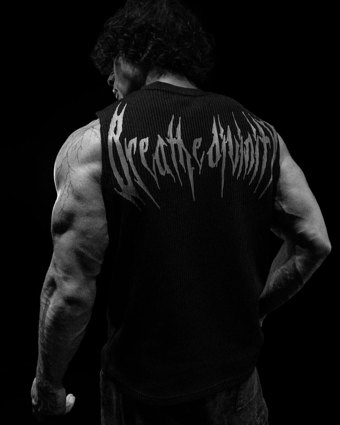 Breathe Divinity , Waffle Knit Cutoff ( Obsidian Black