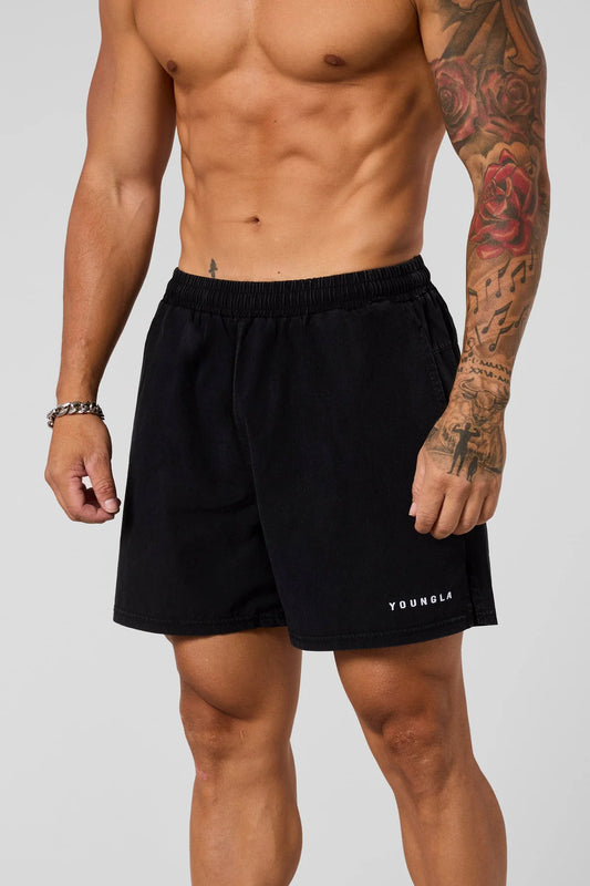 Youngla , WASHED FITNESS SHORTS