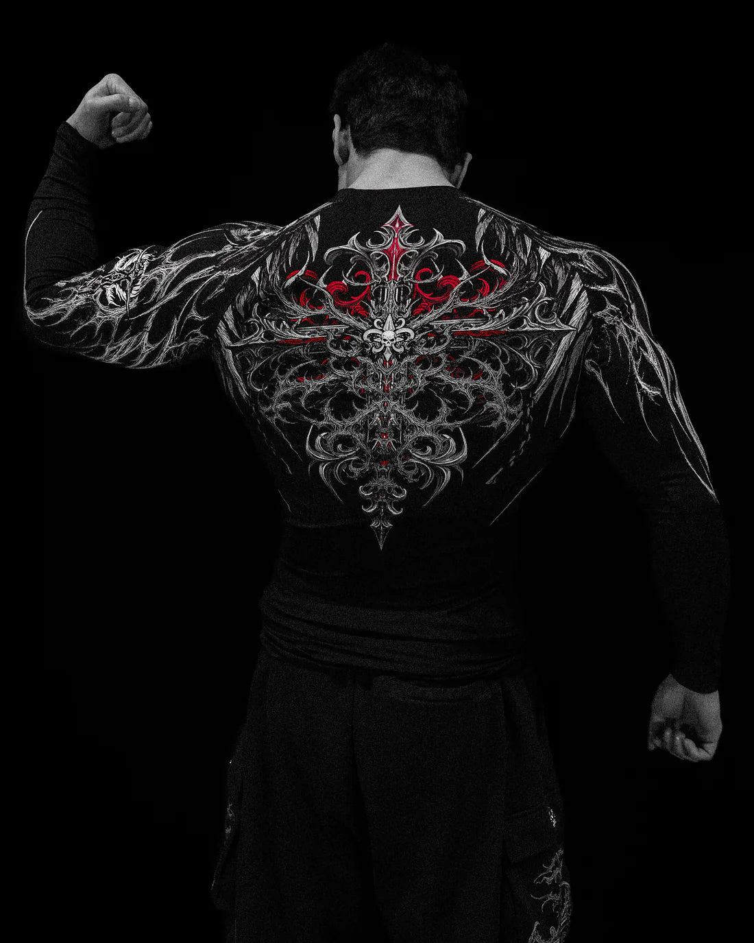 Breathe Divinity , Fallen Knight , Compression Longsleeve , Void tech , ( Heavenly Red )