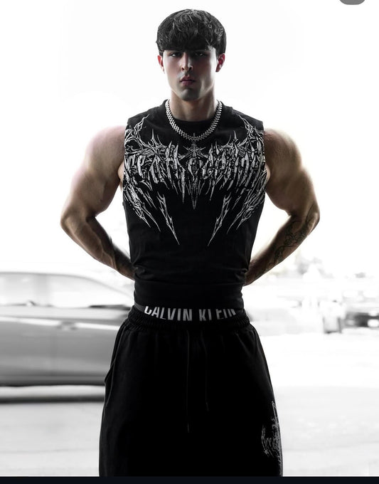 Breathe Divinity , Death Eater Oversized Cutoff tee [VOID BLACK]