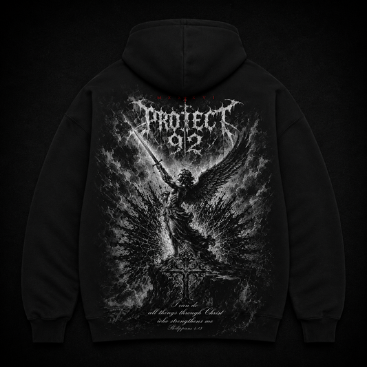 P92 , My Guardian , Hoodie Oversized In Black , Zip Up, ( Pronto en Stock ) , Reserva disponible