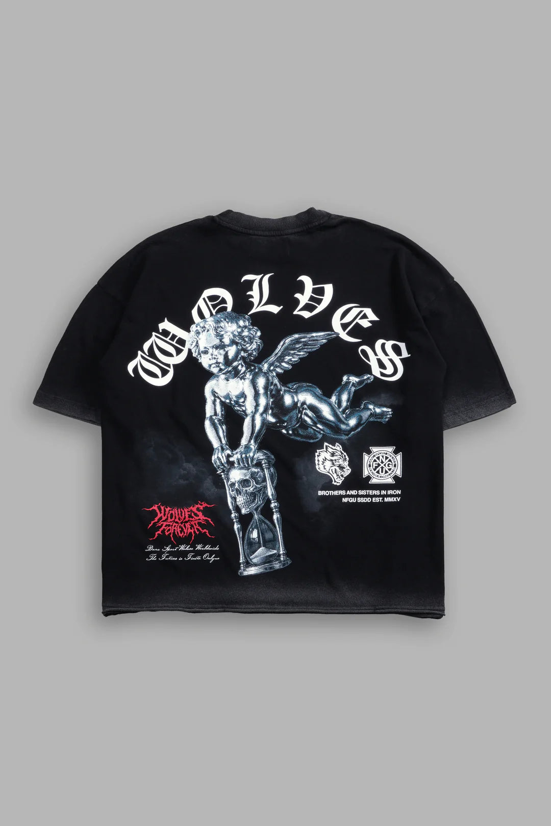 TIMELESS PREMIUM RAW HEM "BOX CUT" UNISEX TEE IN BLACK