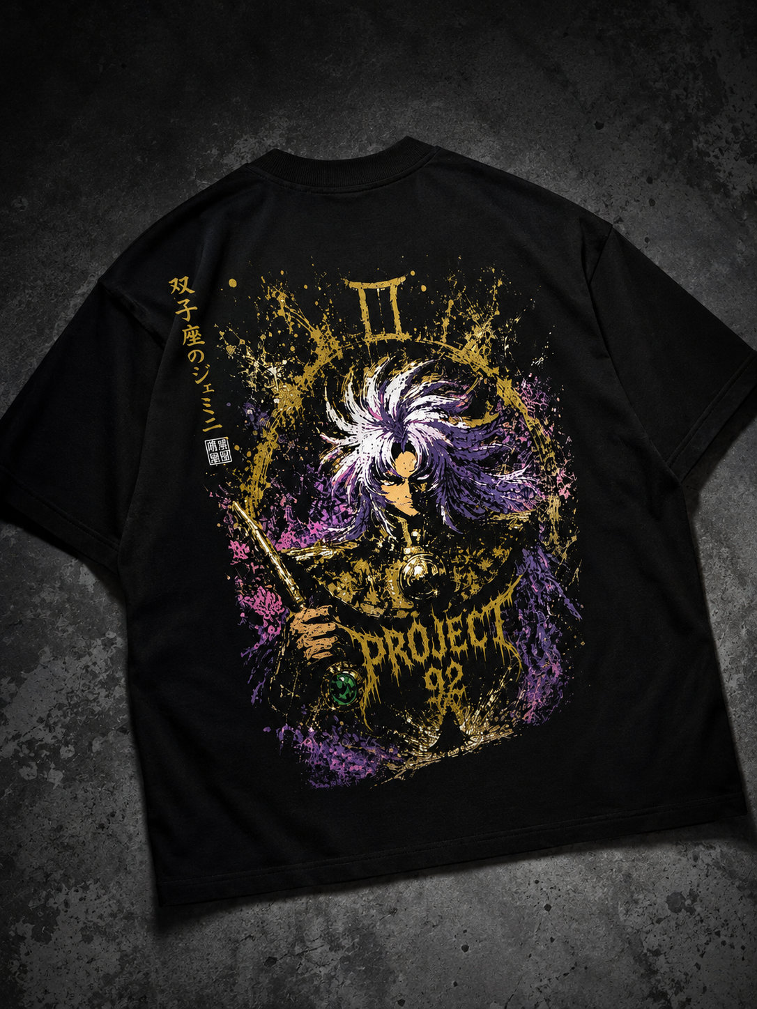 P92 , Gold Collection , Geminis [Evil Saga ] , Oversized Tee Black