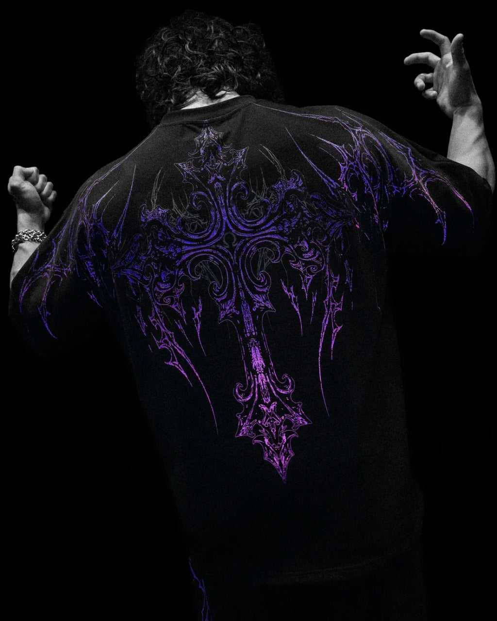 Breathe Divinity , Dark Cathedral Oversized T-shirt [HOLLOW PURPLE]