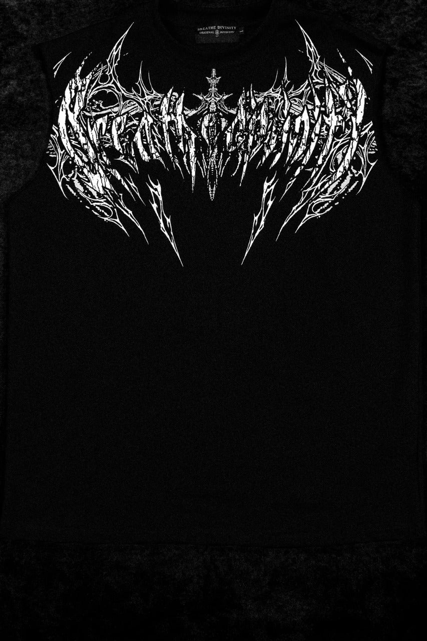 Breathe Divinity , Death Eater Oversized Cutoff tee [VOID BLACK]