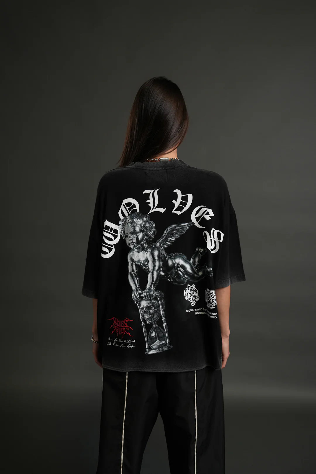 TIMELESS PREMIUM RAW HEM "BOX CUT" UNISEX TEE IN BLACK