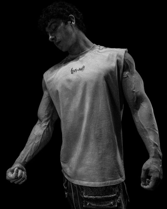 Breathe Divinity , Oversized Cutoff ( Bone )