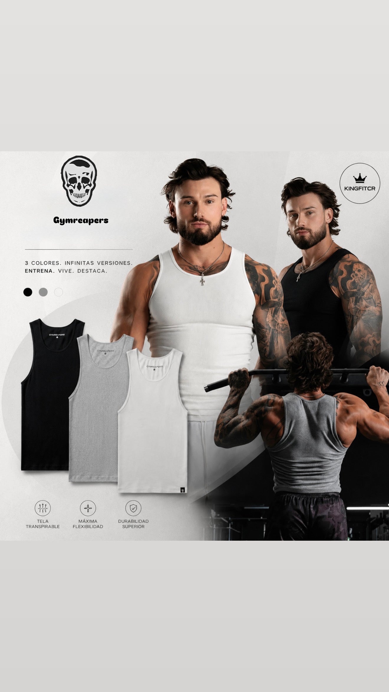 Gymreapers , MEN'S RIBBED TANK ( Pronto en Stock )